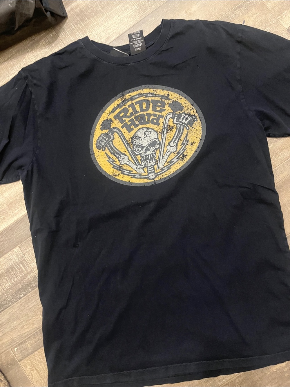 Harley-Davidson Black Short Sleeve Tee with Yellow Skull Emblem